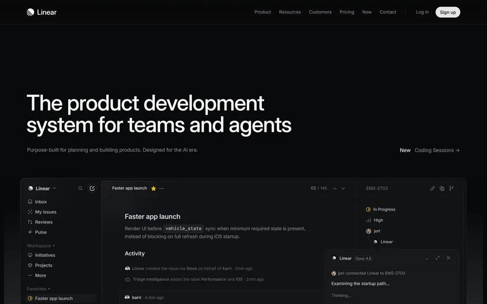 Linear landing page