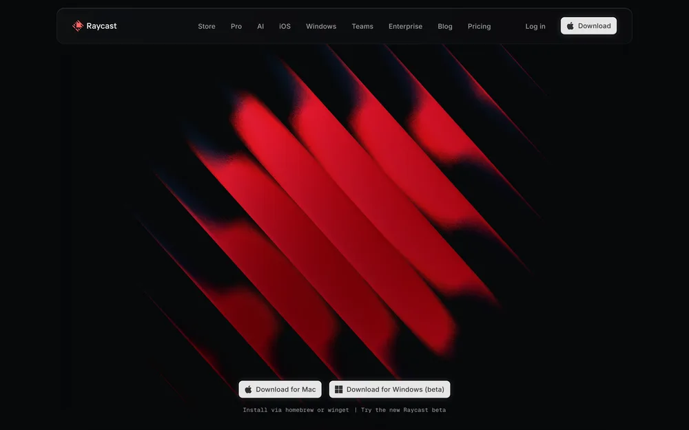 Raycast landing page
