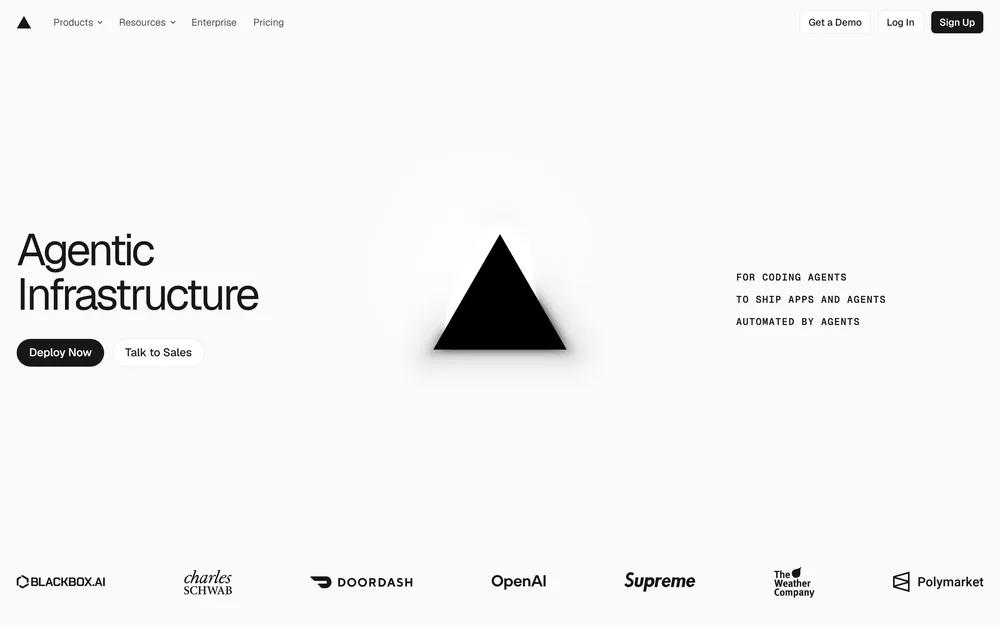 Vercel landing page